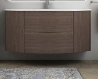 База под раковину Cezares с двумя выдвижными ящиками и двумя распашными створками, 54408 Rovere scuro Soft, 121x51